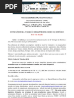 NORMAS PARA SUBMISSÃO EM SIMPÓSIO