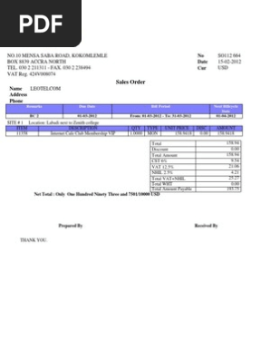 Sales Order