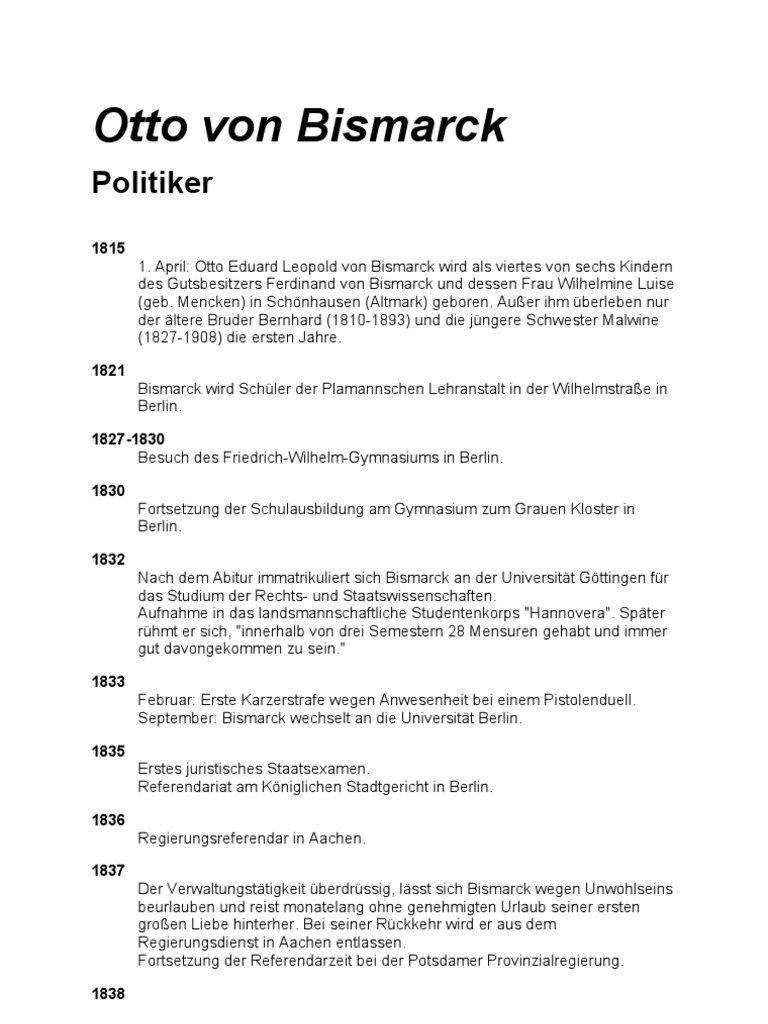 Otto Von Bismarck