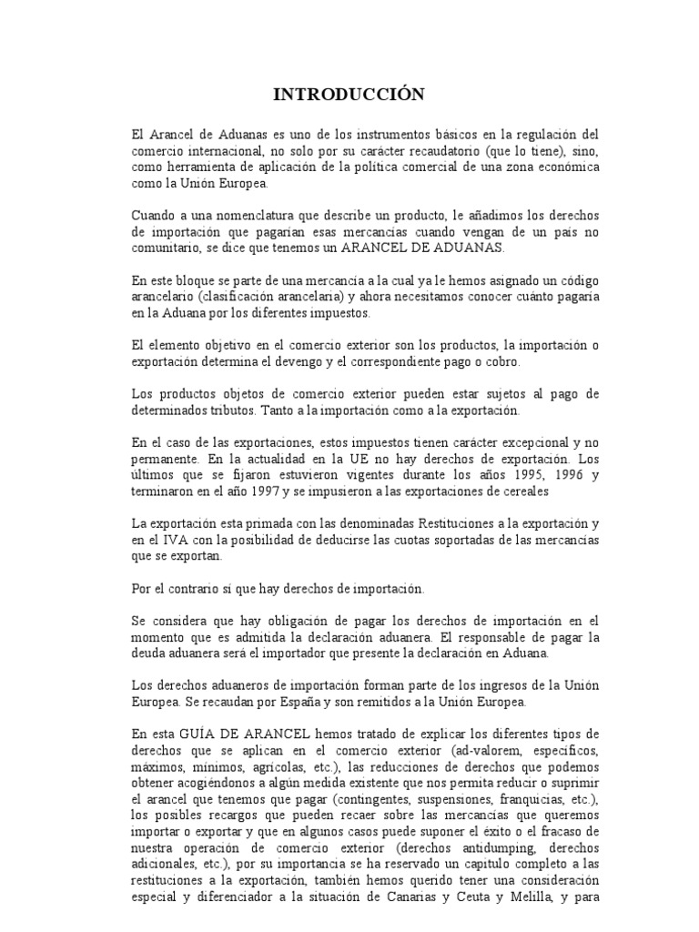 Guía Práctica del Arancel de Aduanas | PDF | aduana | El comercio ...