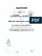 Tha Mazirth - Reinaud - Rapport Sur Un Essai de Grammaire de La Langue Des Kabyles 1857