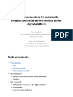 Crea%ve Communi%es For Sustainable Lifestyles and Collabora%ve Services On The Digital Pla8orm