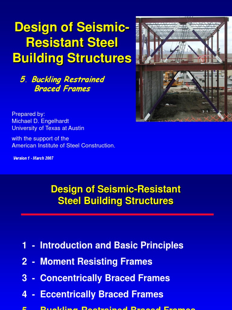 AISC Seismic Design-Module5-Buckling Restrained Braced Frames | PDF ...