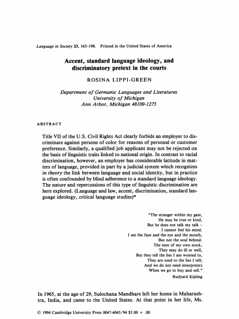 LINGUIST LIST 23 3439 REVIEW SOCIOLINGUISTICS LIPPI GREEN 2011 intelligence overview