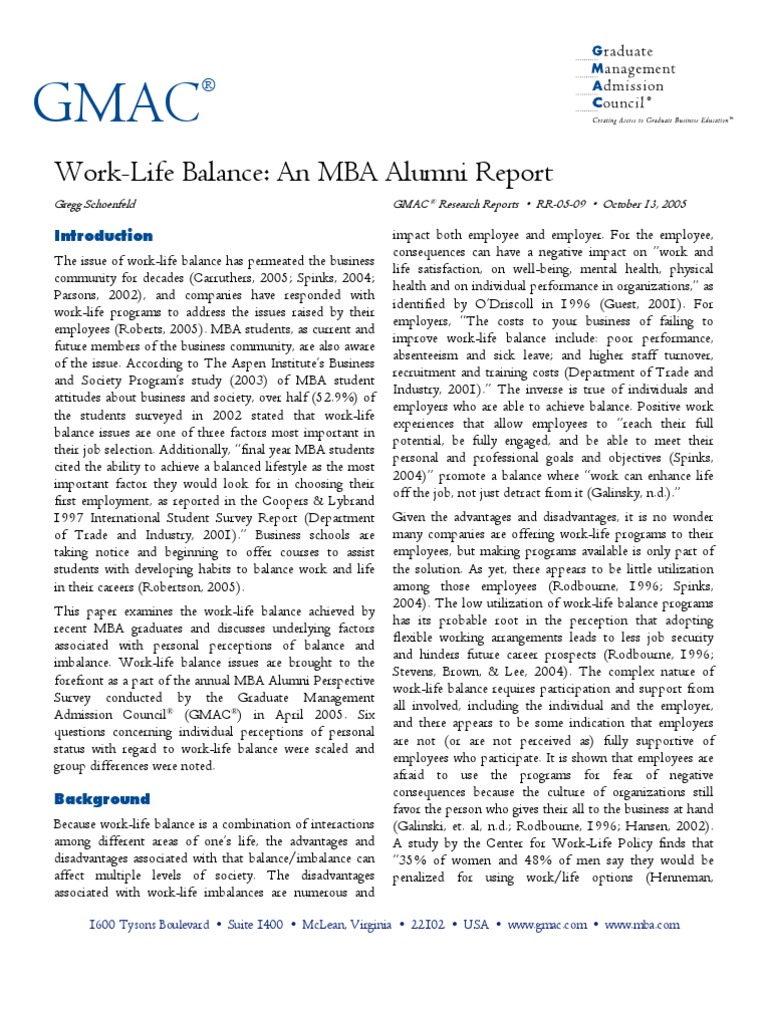 Work Life Balance | PDF