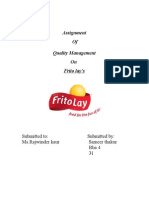 Assignment of Quality Management On Frito Lay's