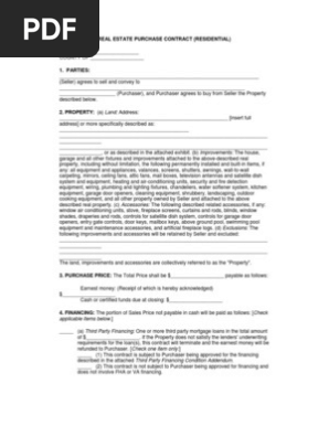 Real Estate Purchase Contract _Residential www.gazhoo.com