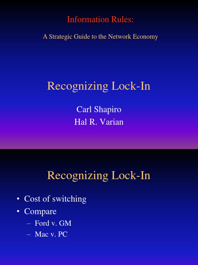 Recognizing LockIn Information Rules PDF Business Computing