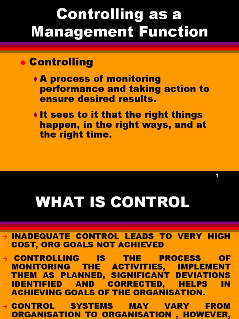 Controlling Function of Management | PDF | Performance Appraisal | Goal