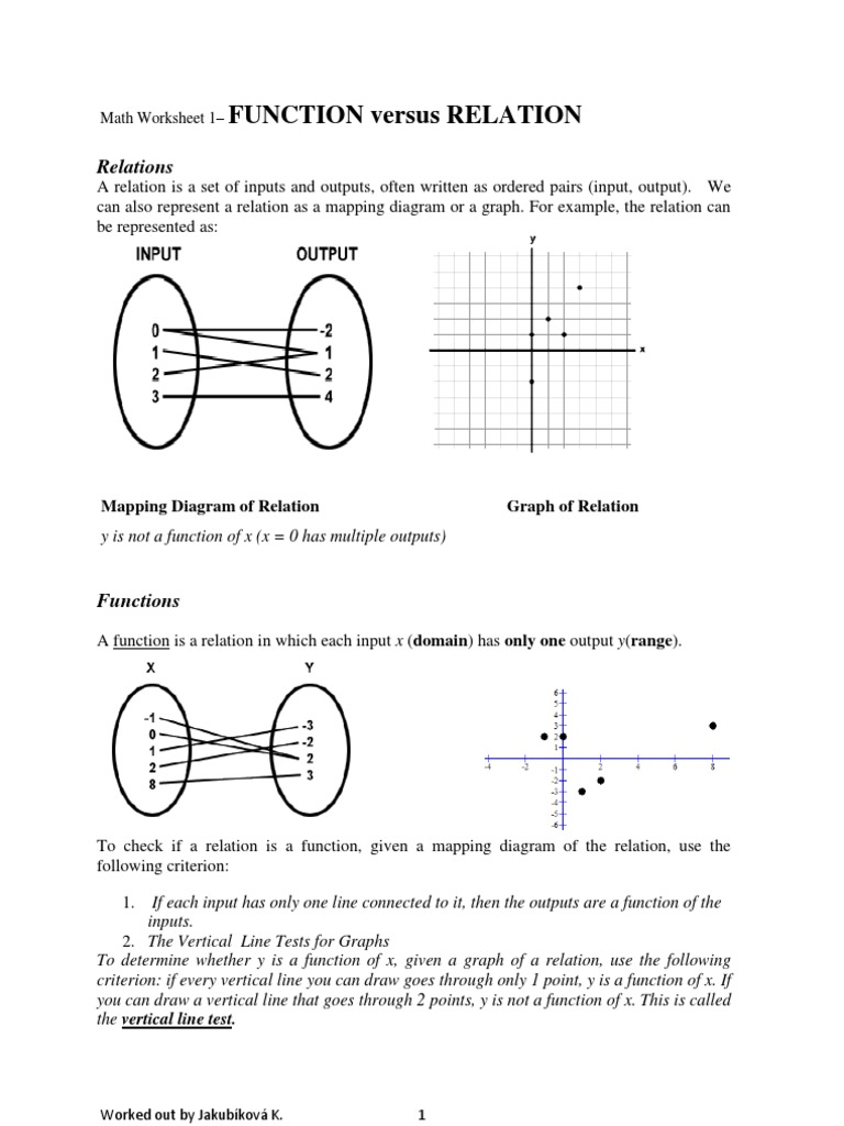 1relation Vs Function Wsh1 | PDF | Function (Mathematics) | Logic, image size:768x1024