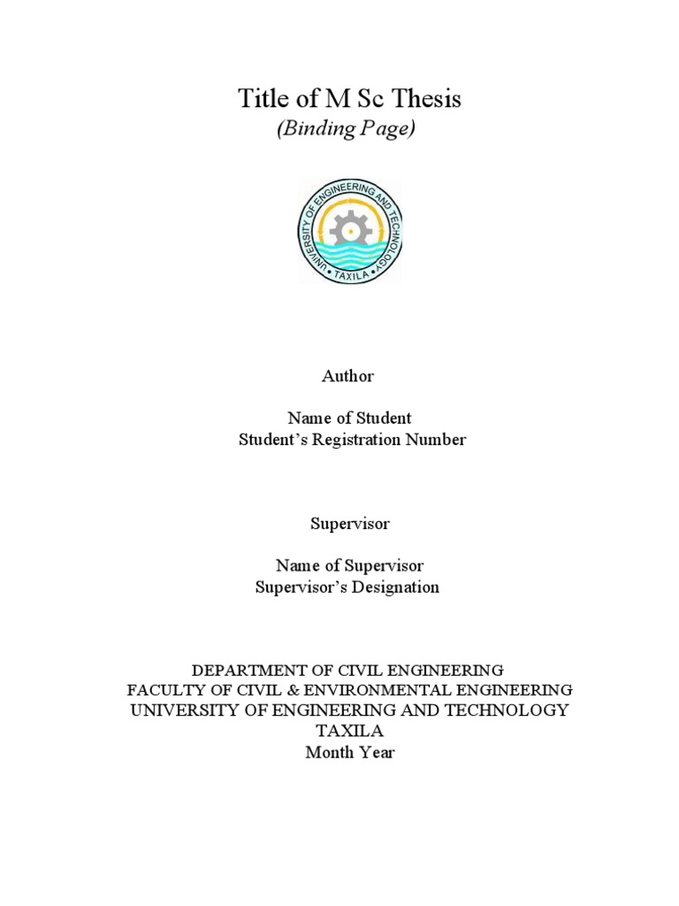 msc thesis structure