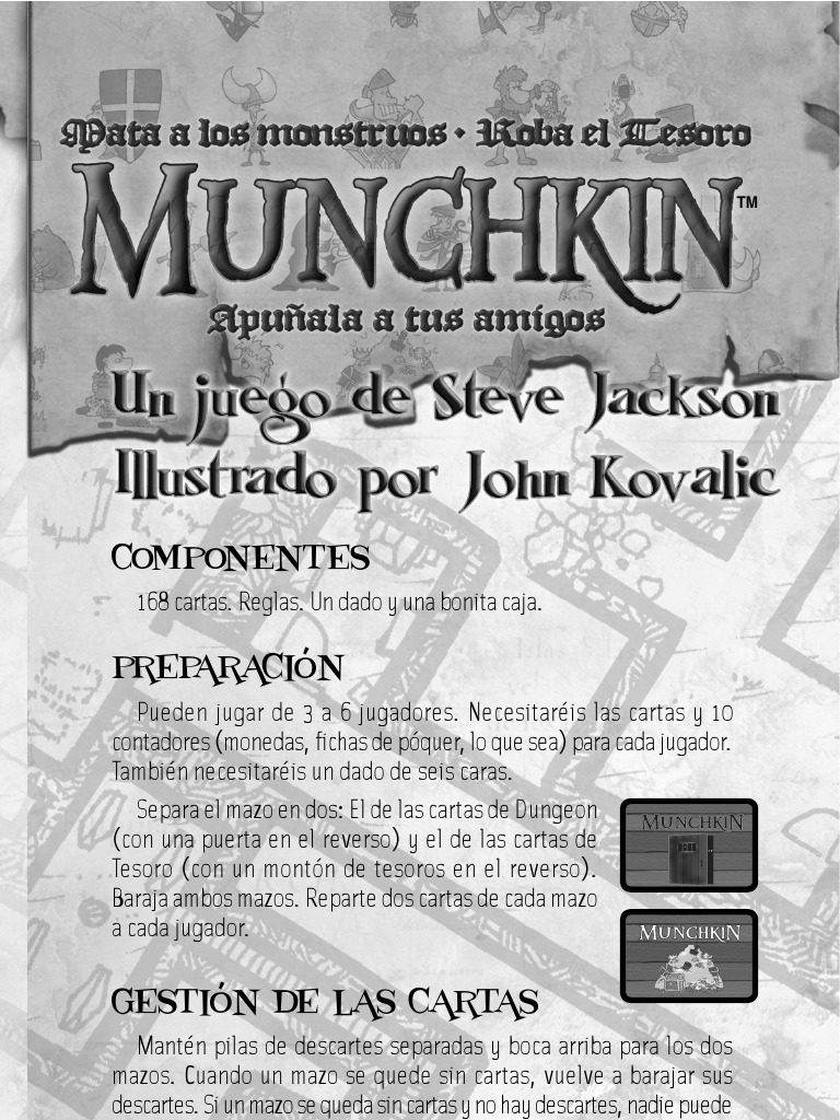 Munchkin Reglas | PDF | Jugando a las cartas | Duendes