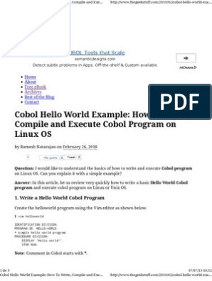 Cobol Install Linux Computer Programming