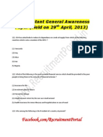 RBI Assistant General Awareness Paper