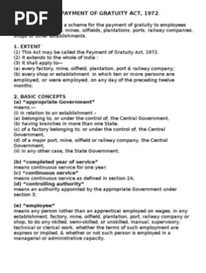 The Payment Of Gratuity Act 1972 Gratuity Employment the payment of gratuity act 1972