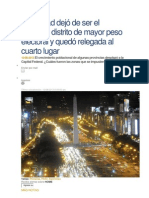 La Ciudad dejó de ser el segundo distrito de mayor peso electoral y quedó relegada al cuarto lugar