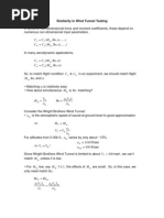 M C C M C C: Similarity in Wind Tunnel Testing