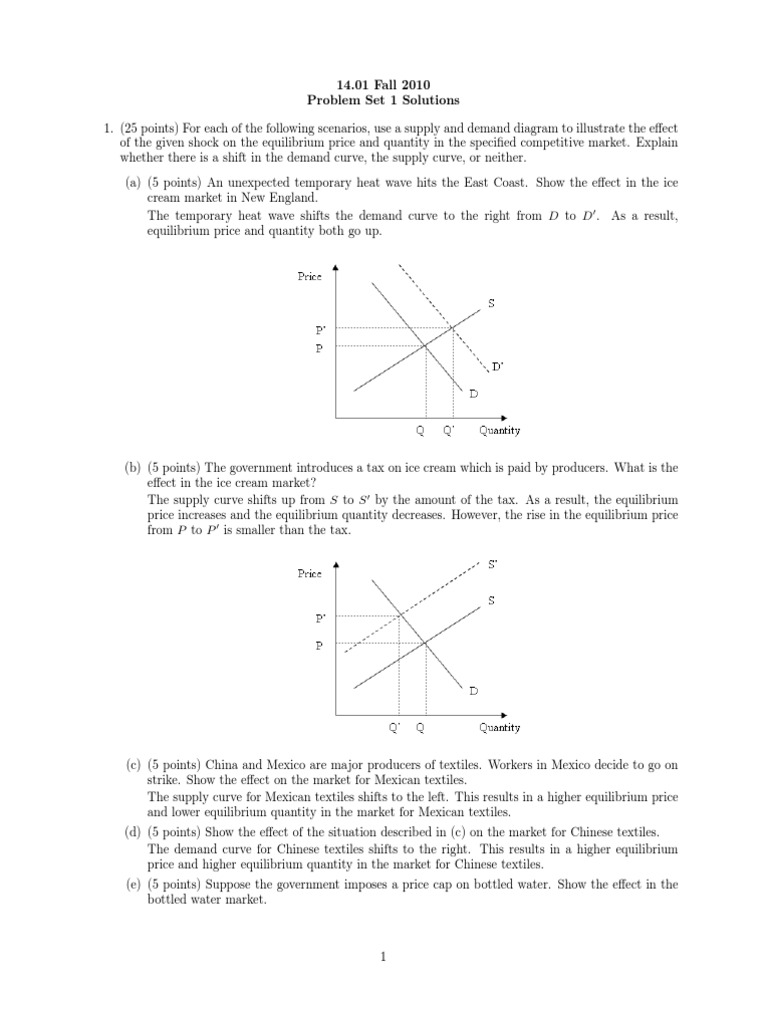 Microeconomics Problem Set Solutions | PDF