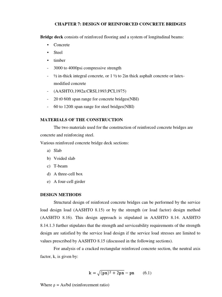 Reinforced Concrete Bridge Design Guide | PDF | Bending | Strength Of ...
