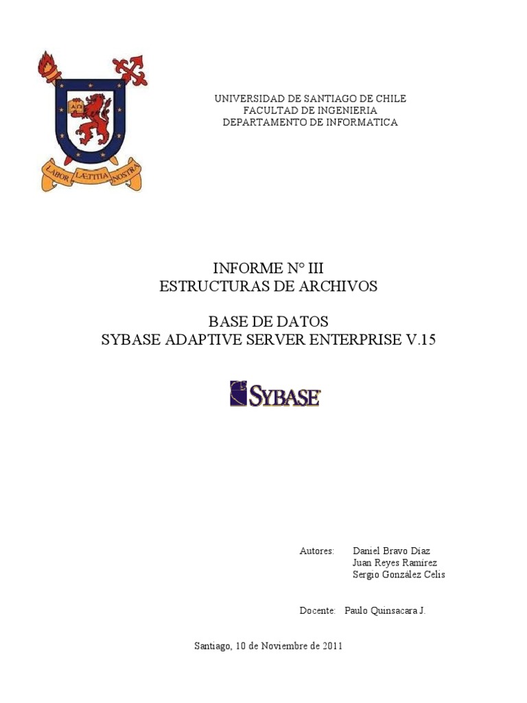 Trabajo III - Bases de Datos - SyBase Final | PDF | Bases de datos ...