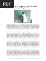 A valorização do professor é fator decisivo para uma educação de qualidade