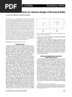 ACI 318 99 Provisions For Seismic Design of Structural Walls