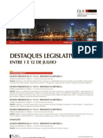 Destaques Lesgislativos Entre 1 e 12 de Julho