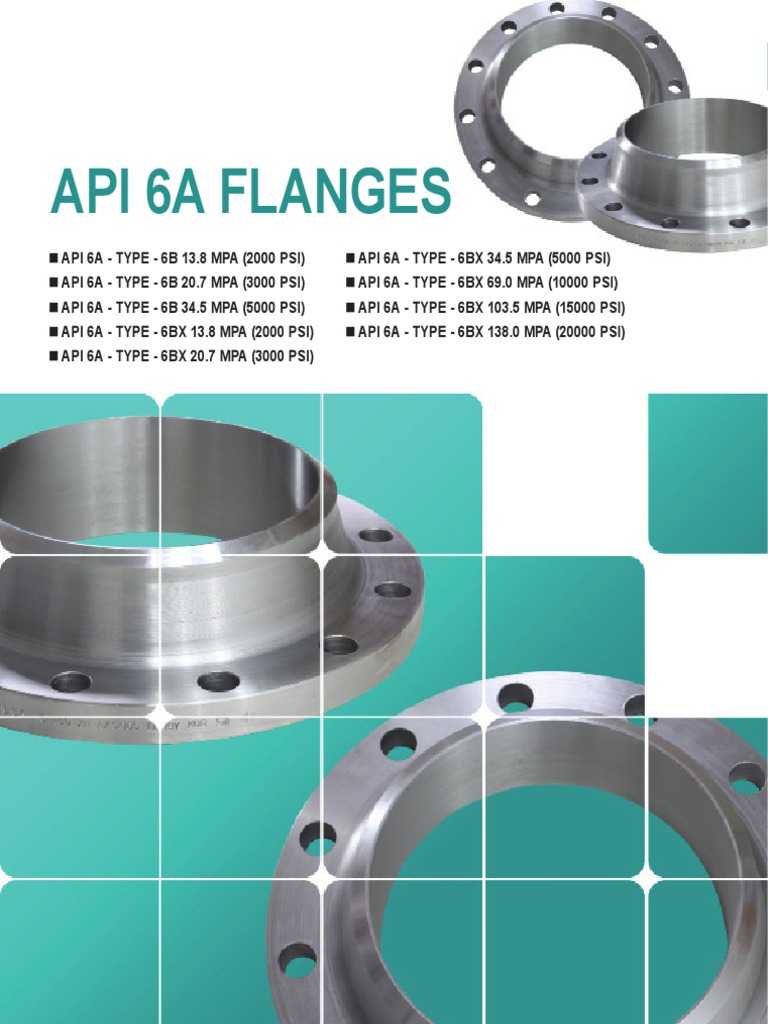 Flanges API 6A y 6B: Especificaciones | PDF | Procesos industriales ...