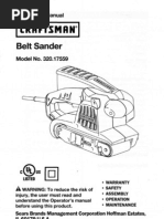 Download Craftsman Belt Sander Model 32017559 Operators Manualpdf by AKA Toms de Torquemada SN159603092 doc pdf