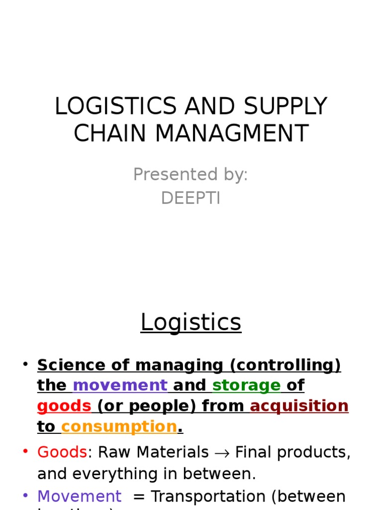 Supply Chain & Logistics Essentials | PDF | Logistics | Supply Chain