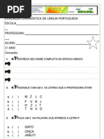 Pnaic - Avaliação Diagnóstica - 1º Ano
