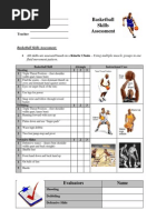 Basketball Skills Rubric