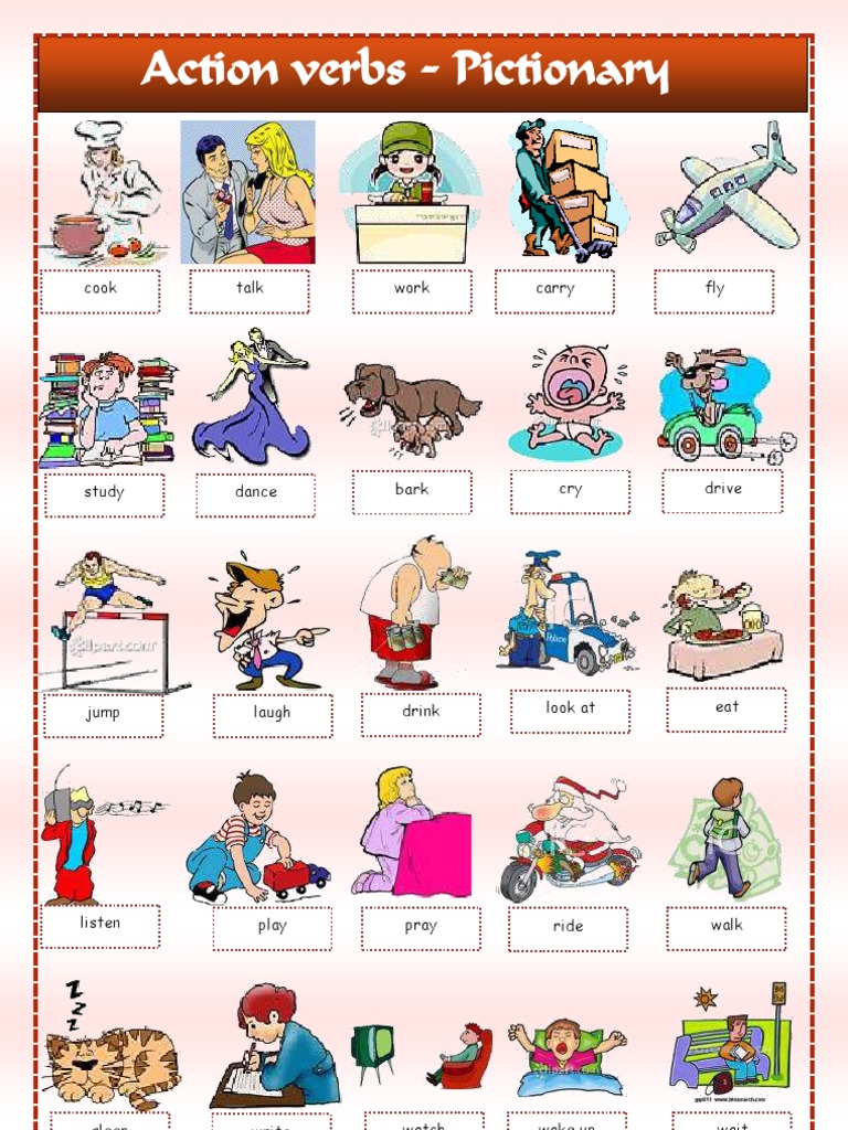 action verbs pictionary