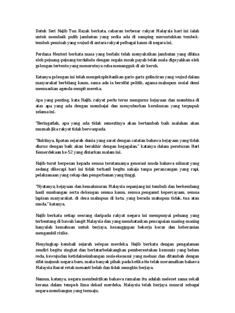 Datuk Seri Najib Tun Razak Berkata Karangan Pdf