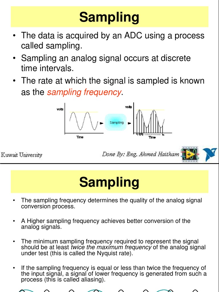 AC Signals & Sampling Sampling (Signal Processing) Analog To