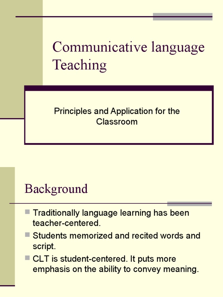 thesis on communicative language teaching