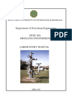 PETE 203 Drilling Engineering Laboratory Manual Experiments