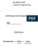 16.400/16.453 Human Factors Engineering: Anthropometry/Ergonomics