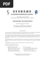 Geometry Examination: First Round: March 31, 2007 Second Round: April 21, 2007 at The University of Alabama