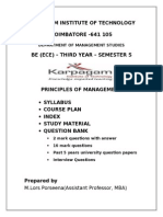 Karpagam Institute of Technology COIMBATORE - 641 105: Department of Management Studies