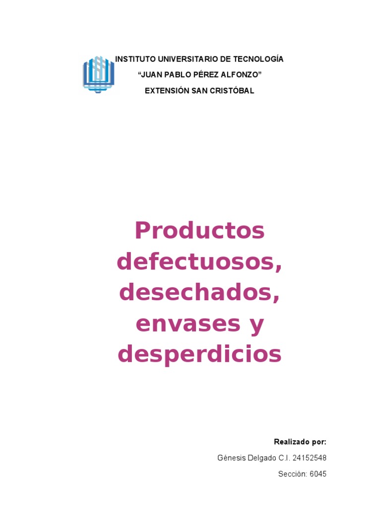Productos Defectuosos y Dañados | PDF | Inventario | Costo