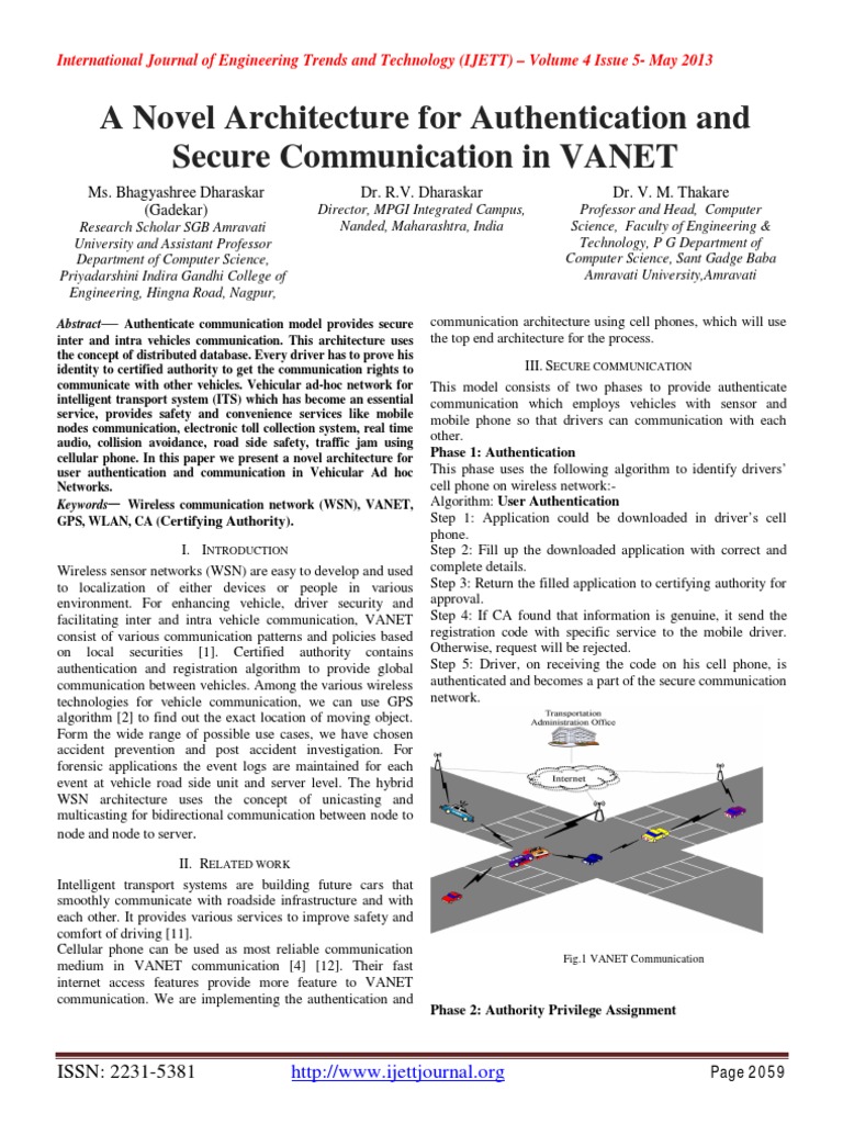 Secure VANET Communication Architecture | PDF | Wireless Ad Hoc Network ...