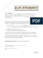 Power of Attorney: BE IT KNOWN That I, - of