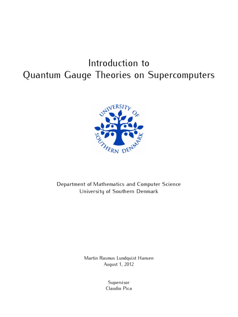 Quantum Gauge Theories on Supercomputers | PDF | Noether's Theorem ...