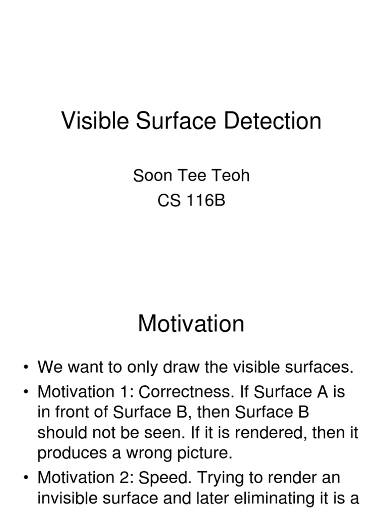 Visible Surface Detection Techniques | PDF