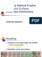 Morphing Rational B-Spline Curves and Surfaces Using Mass Distributions