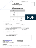 English Test Comparative S