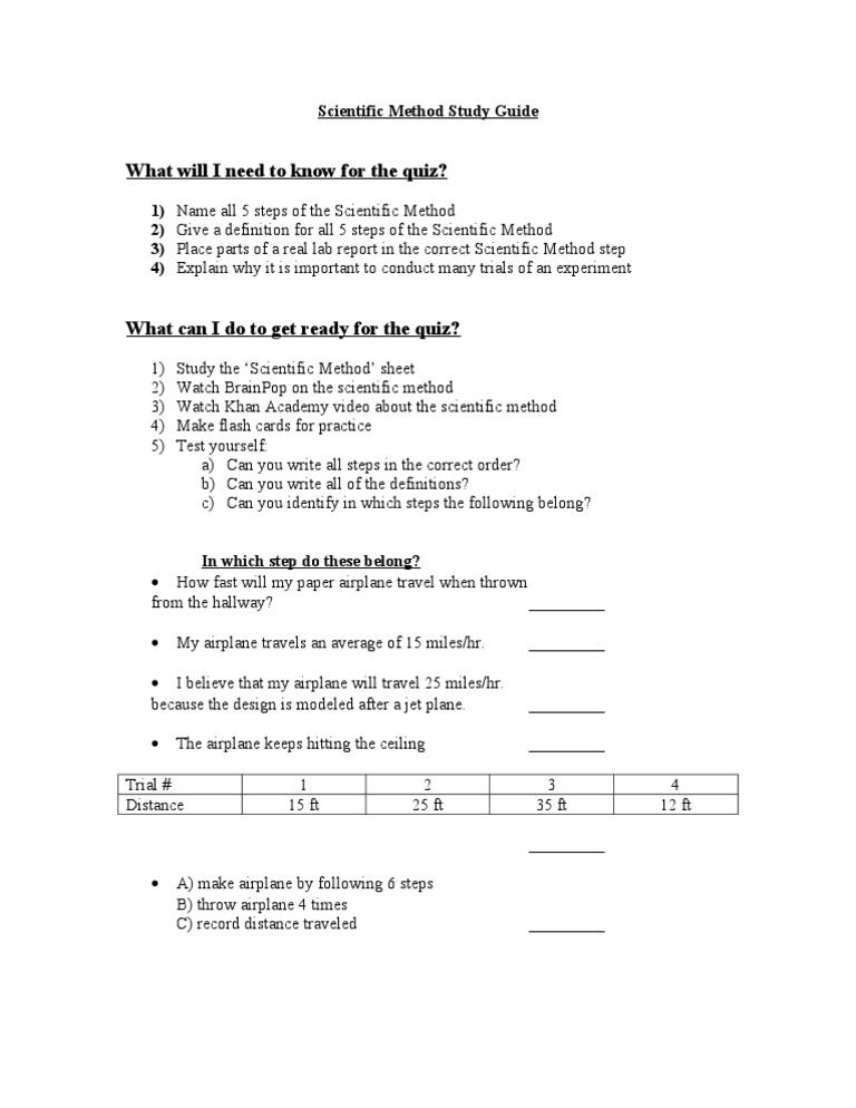 Scientific method study guide pdf