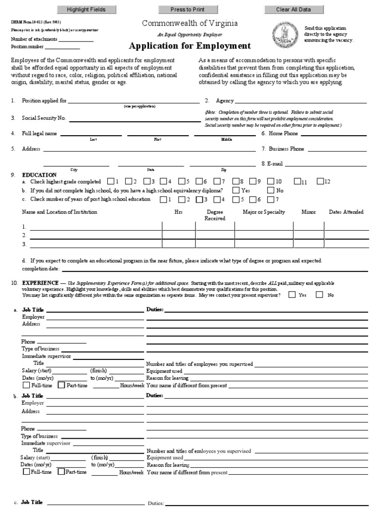 Empl Application Form Race And Ethnicity In The United States Census