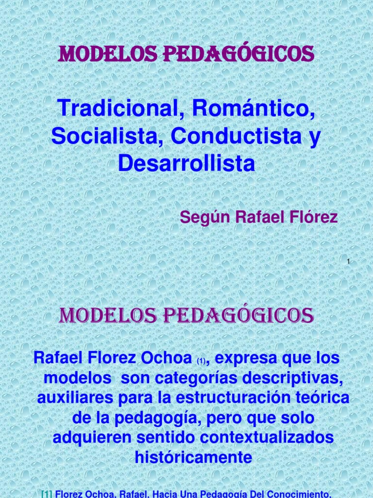 Modelos Pedagógicos según Flórez Ochoa | PDF | Plan de estudios | Maestros